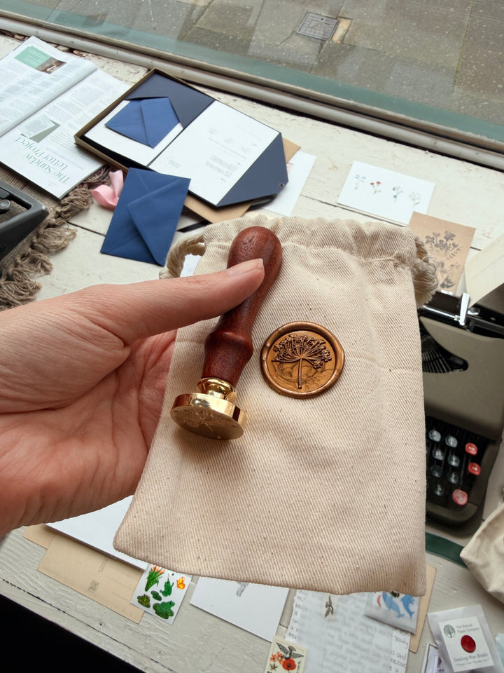 Wild Fennel Wax Stamp | Flower Wax Seal | In a Cotton Bag