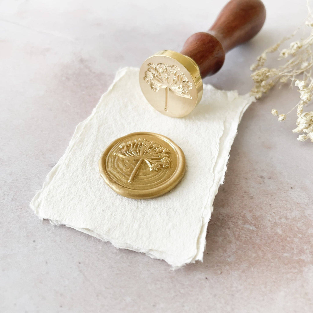Wild Fennel Wax Stamp | Flower Wax Seal | In a Cotton Bag
