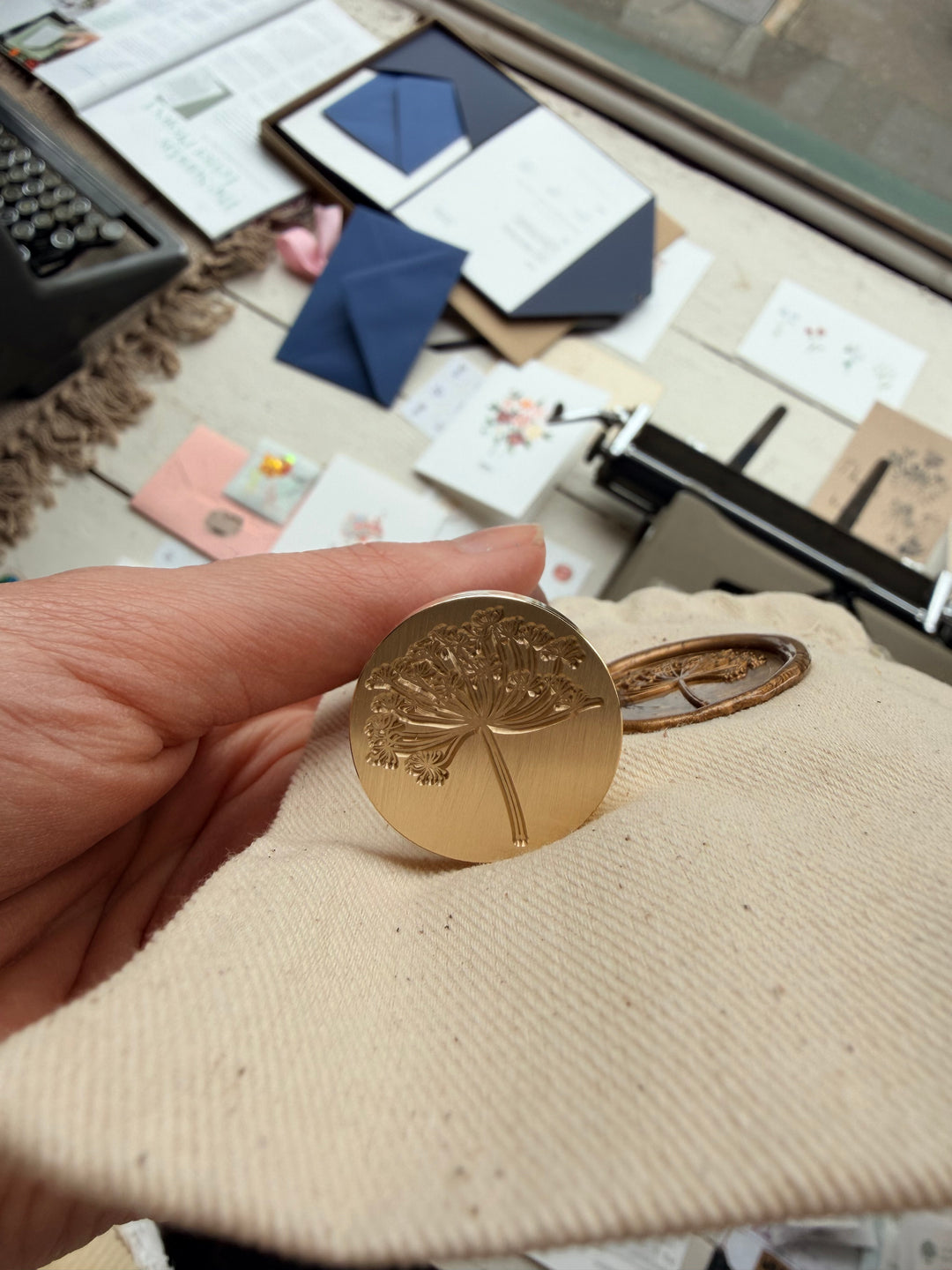 Wild Fennel Wax Stamp | Flower Wax Seal | In a Cotton Bag