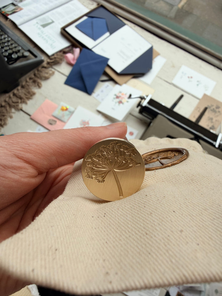 Wild Fennel Wax Stamp | Flower Wax Seal | In a Cotton Bag