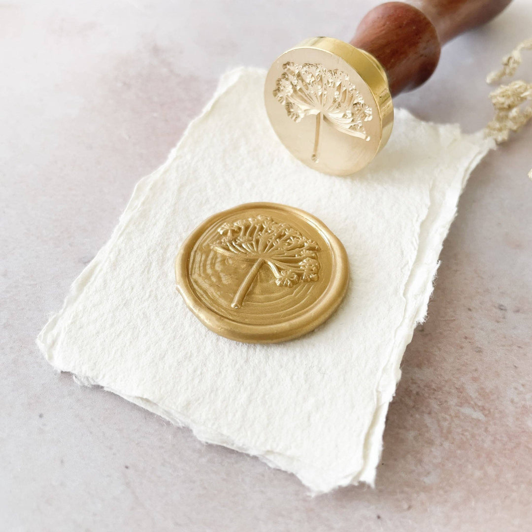 Wild Fennel Wax Stamp | Flower Wax Seal | In a Cotton Bag
