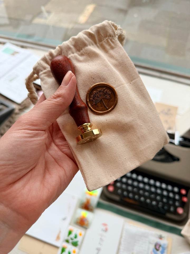 Wild Fennel Wax Stamp | Flower Wax Seal | In a Cotton Bag