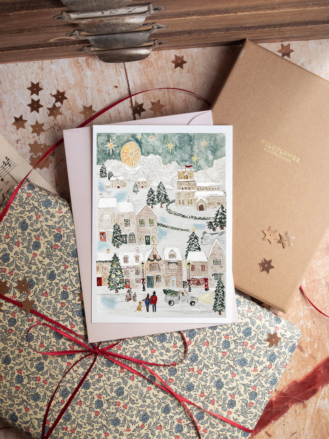 Christmas Skies Personalised Christmas Card