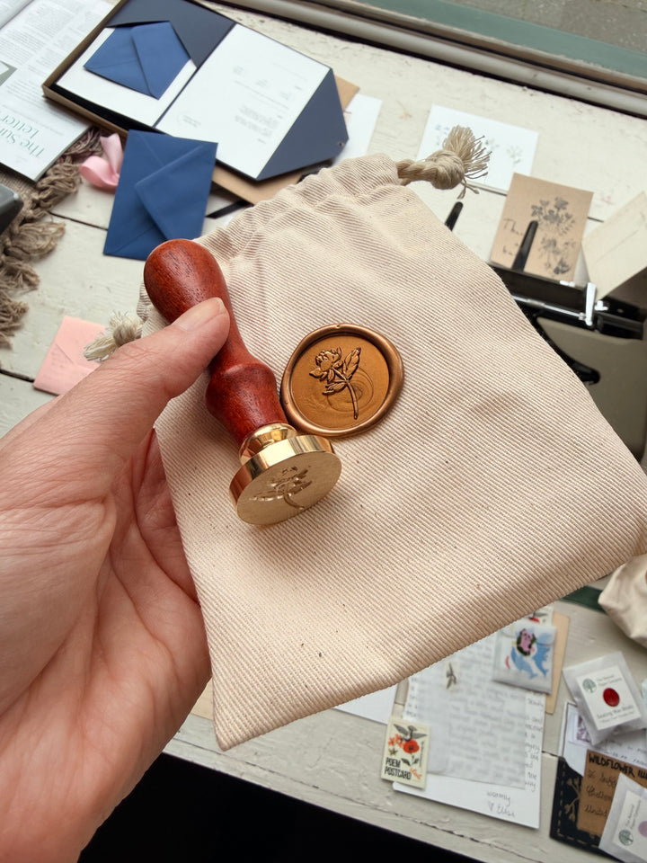Peony Wax Stamp | Flower Wax Seal | Boxed