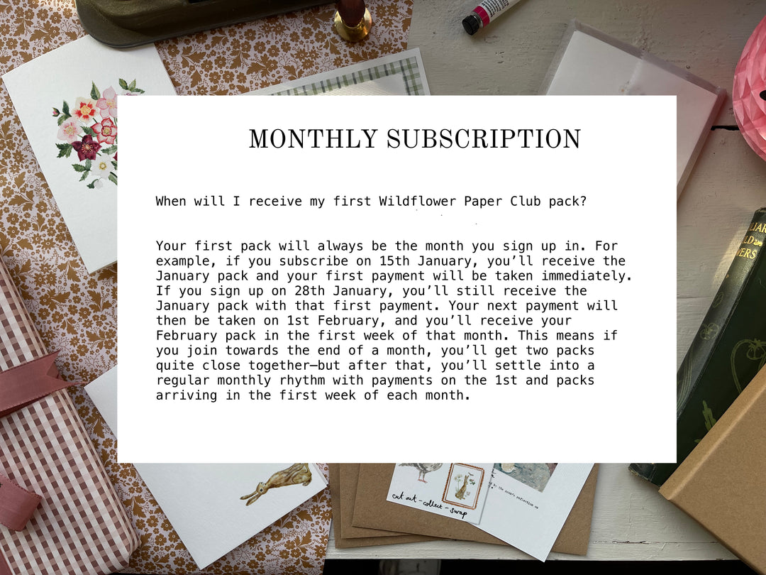 Wildflower Paper Club Monthly Subscription
