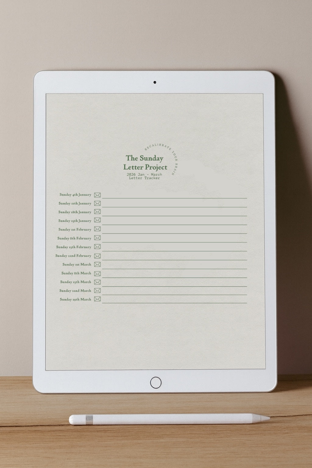 Printable TSLP Letter Tracker