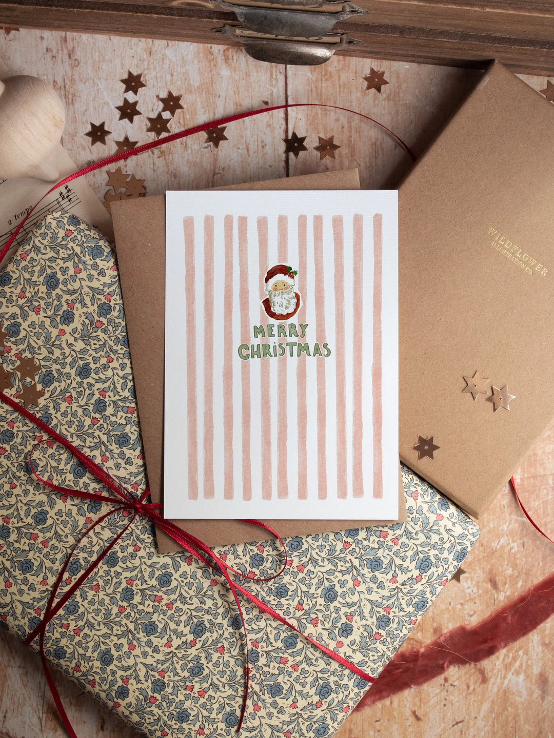 Merry Christmas Stripe - Father Christmas