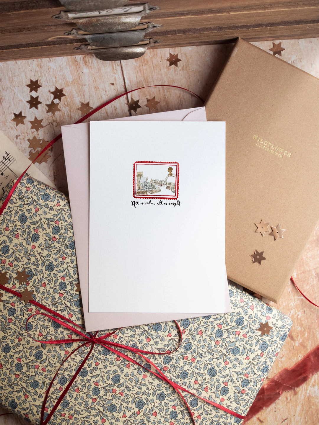 Merry Christmas Stamp - All is calm, all is bright