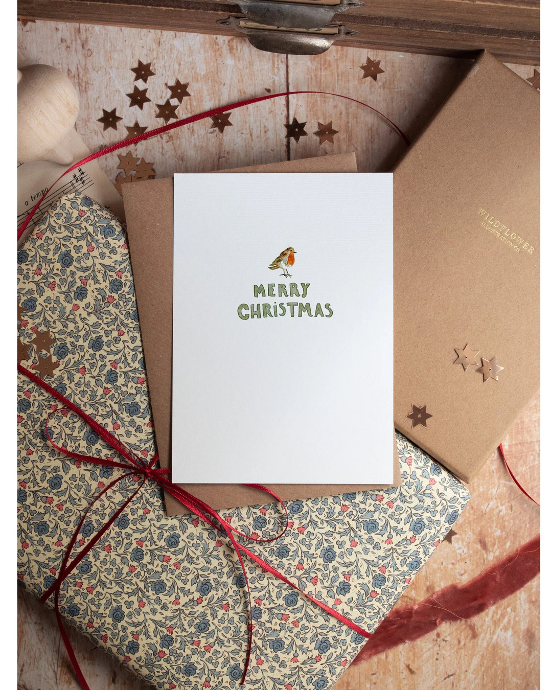 Merry Christmas Robin - Retro