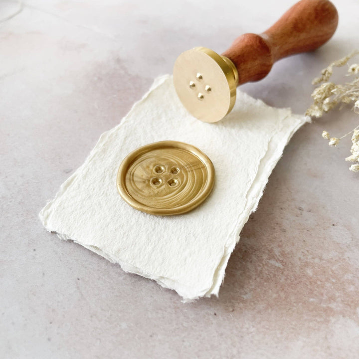 Cute as a Button Wax Stamp | Wax Seal in Cotton Bag