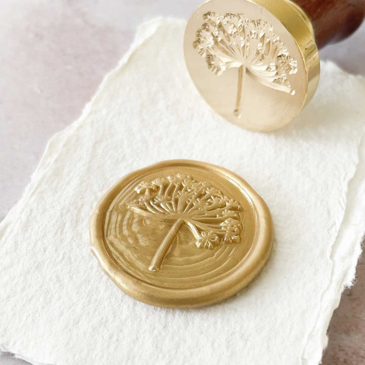 Wild Fennel Wax Stamp | Flower Wax Seal | In a Cotton Bag