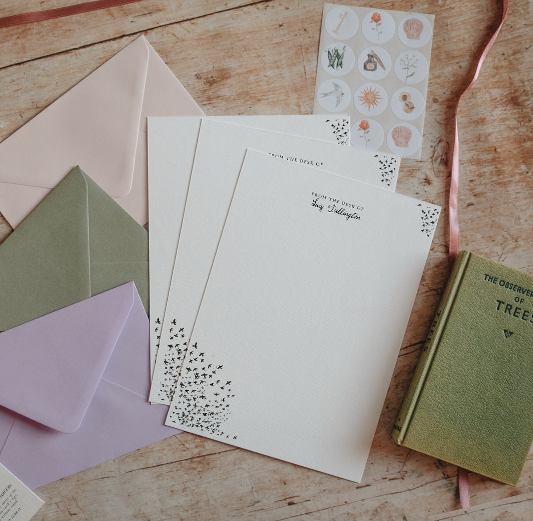 Murmuration Personalised Letterhead Writing Paper & Envelopes
