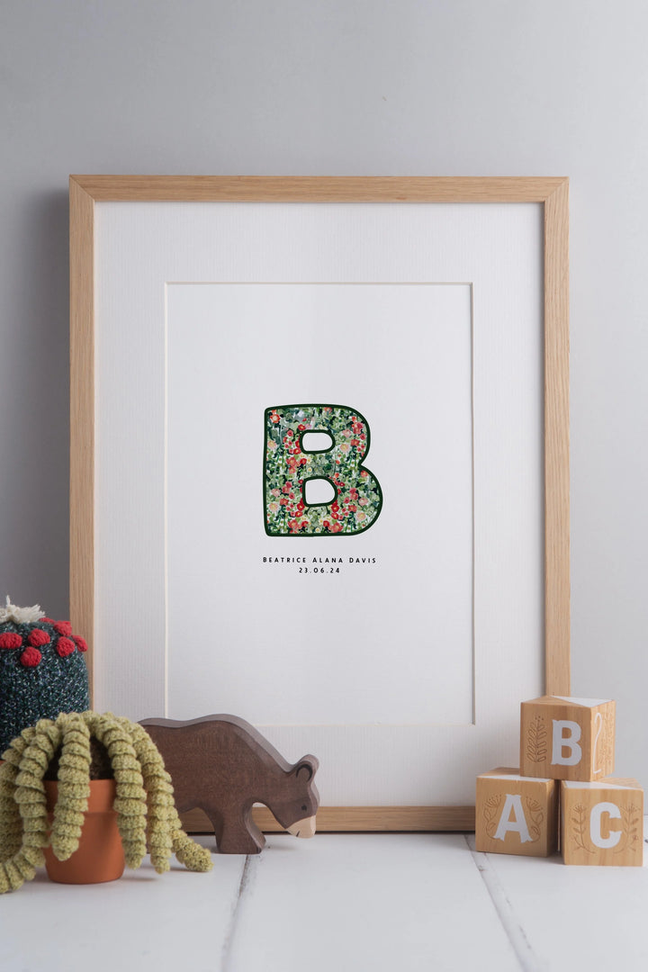 Bold Floral Letter Art Print